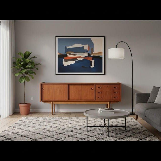 Danish Teak Sideboard with Sliding Doors and Drawers, 1960s For Sale - Image 13 of 14