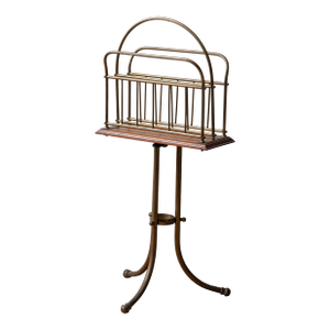 English Brass and Oak Book Stand, 19th Century
