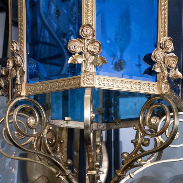 Bronze Monumental Louis XVI Style Dore Bronze Lantern For Sale - Image 8 of 12