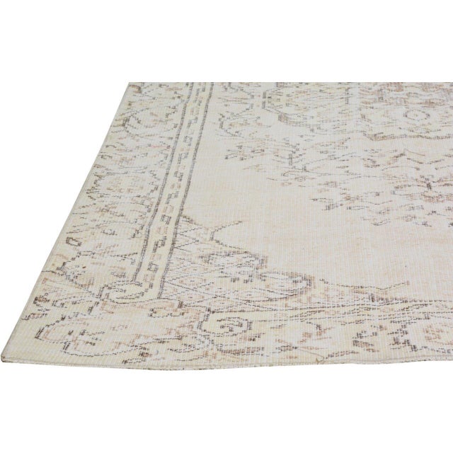 Turkish Vintage Turkish Anatolian Hand Knotted Wool Rug,5'7"X8'6" For Sale - Image 3 of 6