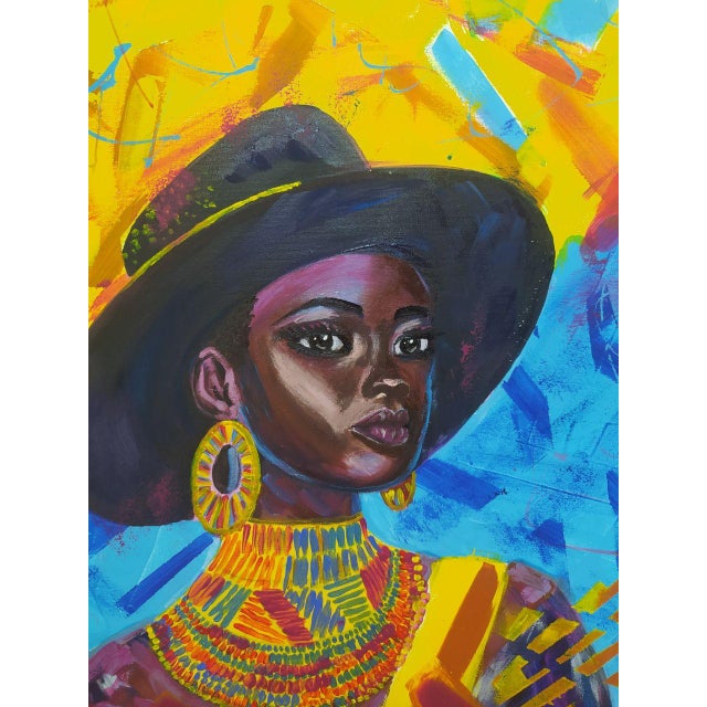 2020s Iryna Kirichenko Female Portrait Original Acrylic Painting on Canvas For Sale - Image 5 of 7