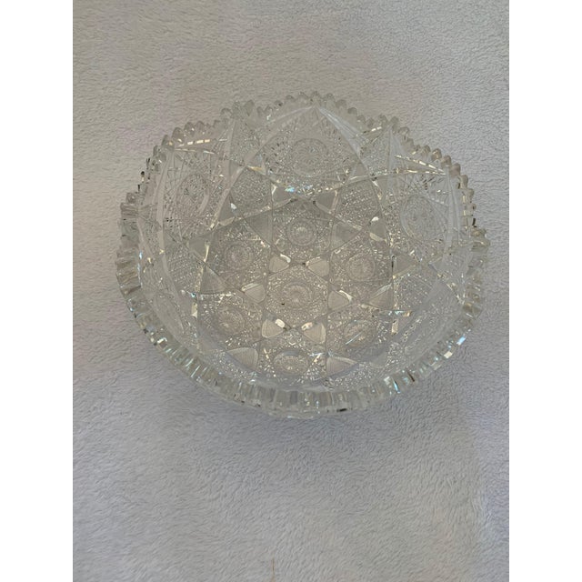 Vintage Mid 20th Century American Brilliant Cut Glass Bowl For Sale In Washington DC - Image 6 of 6