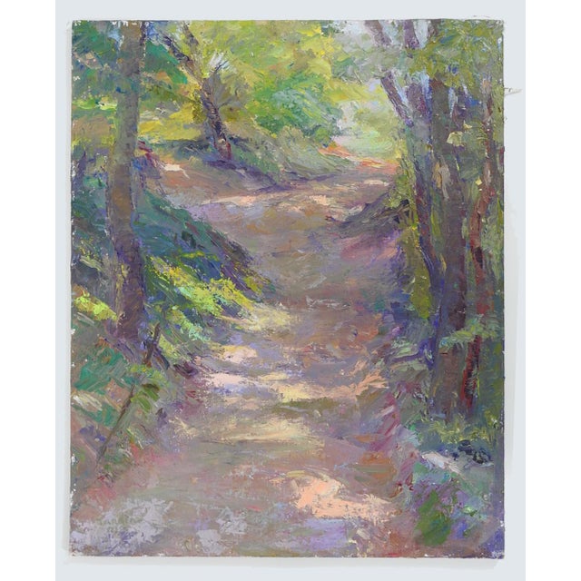 Late 20th Century Plein Air Impressionist Woodland Landscape Painting For Sale In Seattle - Image 6 of 7