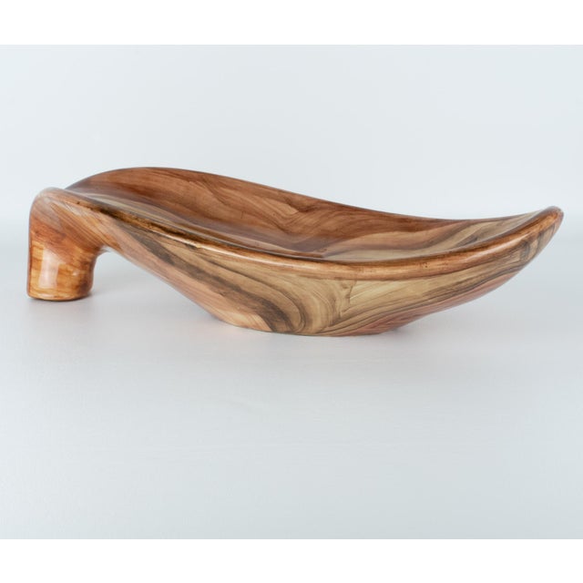 Saint-Jean-du-Desert, Marseille Ceramic Centerpiece, Faux-Wood Decor, circa 1950 For Sale - Image 13 of 15