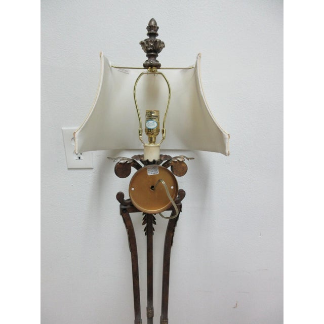 1990s Fine Art Lamp French Regency Gold Metal Filigree Lamp Wall Sconce Pole Lamp A For Sale - Image 12 of 13