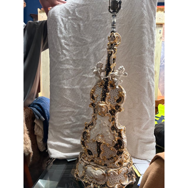 1950s Capodimonte Porcelain Table Lamp For Sale - Image 4 of 6