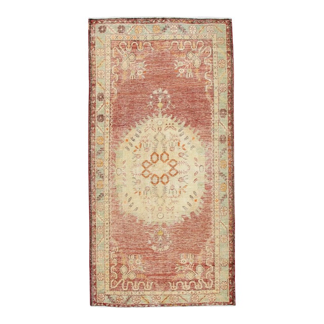 1960s Red Vintage Turkish Runner 3'6" X 6'11" For Sale