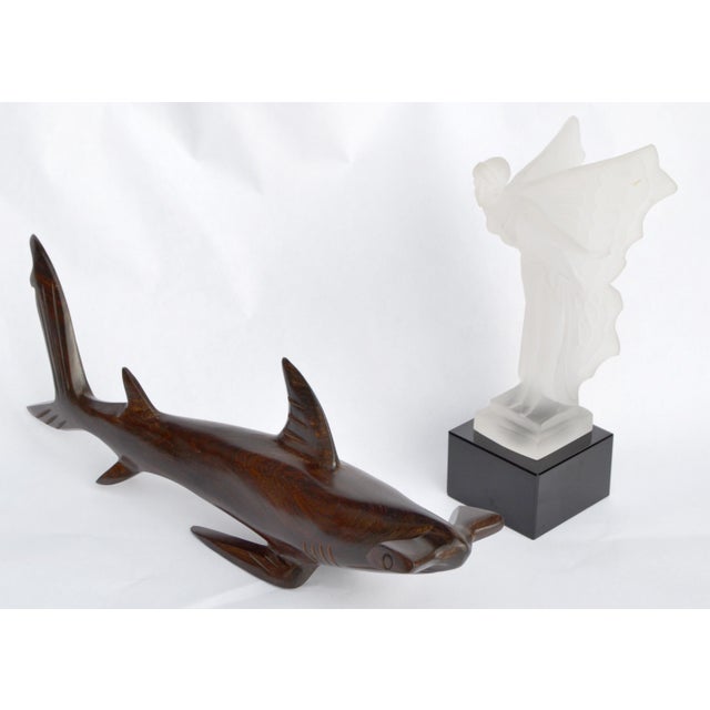 1970s 1970s Ironwood Hand-Carved Shark Animal Sculpture Coastal Nautical Figurine Brazil For Sale - Image 5 of 14
