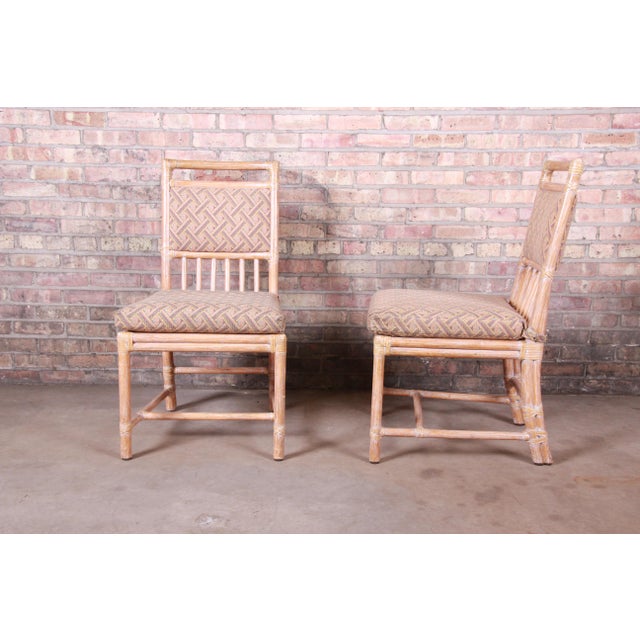 McGuire MidCentury Hollywood Regency Bamboo Rattan Dining Chairs Set