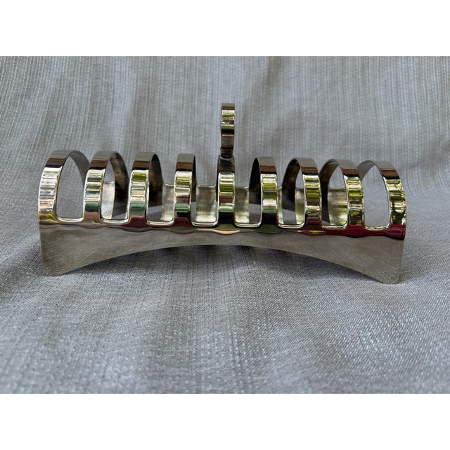 Vintage Modern Silver Plate Toast Rack Holder 8 Slice For Sale - Image 10 of 13