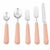 Pale Pink Basketweave Five Piece Flatware Set For Sale - Image 4 of 4