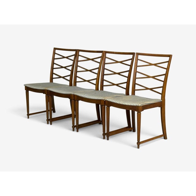 1900 - 1909 Scandinavian Modern, Six Dining Chairs, Beech, Fabric, Scandinavia, 1900s For Sale - Image 5 of 13