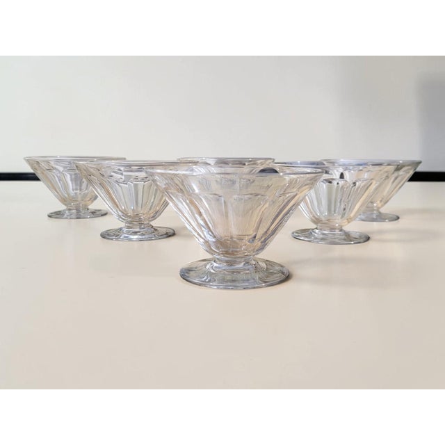 Vintage Art Deco Crystal Champagne Coupes with Rex Pattern from Baccarat, 1920s, Set of 6 For Sale - Image 6 of 6