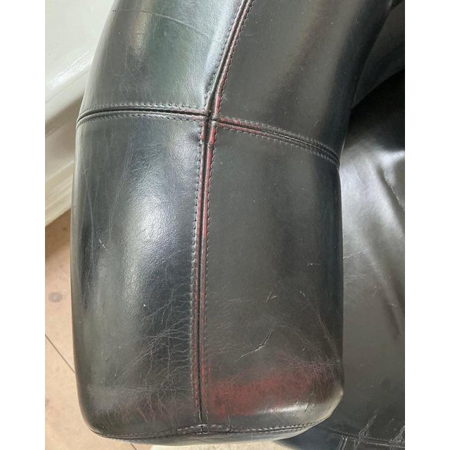 Black Faux Leather Armchair in the style of Eileen Gray For Sale - Image 6 of 10