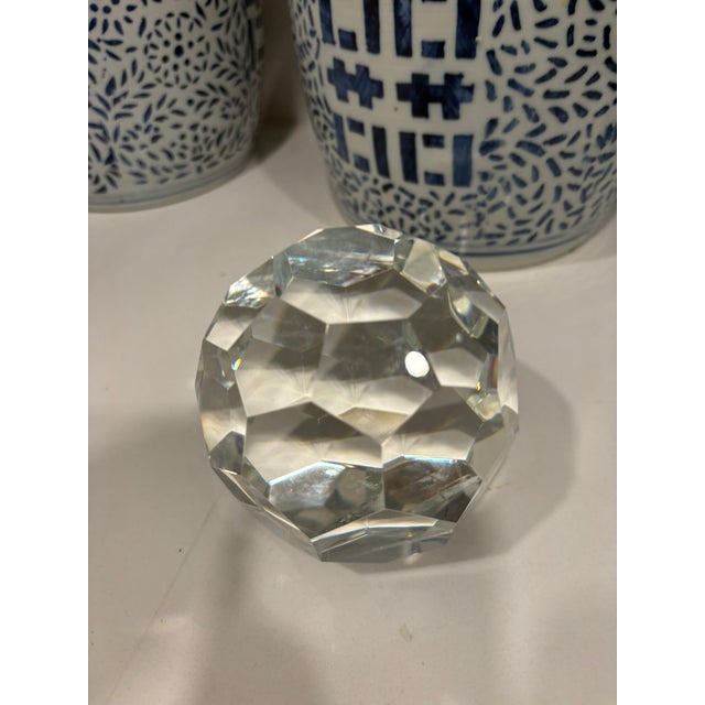 Large Vintage Faceted Crystal Glass Gemstone Paperweight Sculpture For Sale In Miami - Image 6 of 9