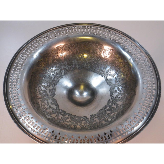 Bowl Footed WILCOX Silverplate Hand-Engraved Scrolls Silver 1850-1899 Bowls For Sale - Image 11 of 17