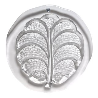 Glass Plate or Serving Tray by Lars Hellsten for Orrefors Sweden For Sale