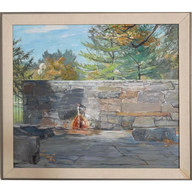 1980s 1980s Saratoga "Charlie Spring" 1986-40 Oil on Masonite by Anne Diggory in a Frame For Sale - Image 5 of 6