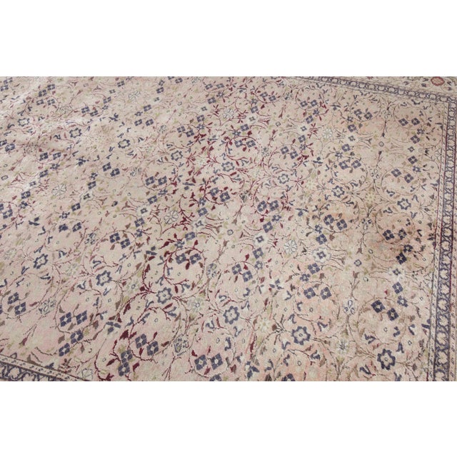 1940s Handmade Flower Design Floor Rug -6' 9'' X 9' 4'' For Sale - Image 10 of 10