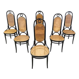 No. 207 Long John Dining Chairs by Michael Thonet for Gebrüder Thonet Vienna Gmbh, 1980s, Set of 6 For Sale