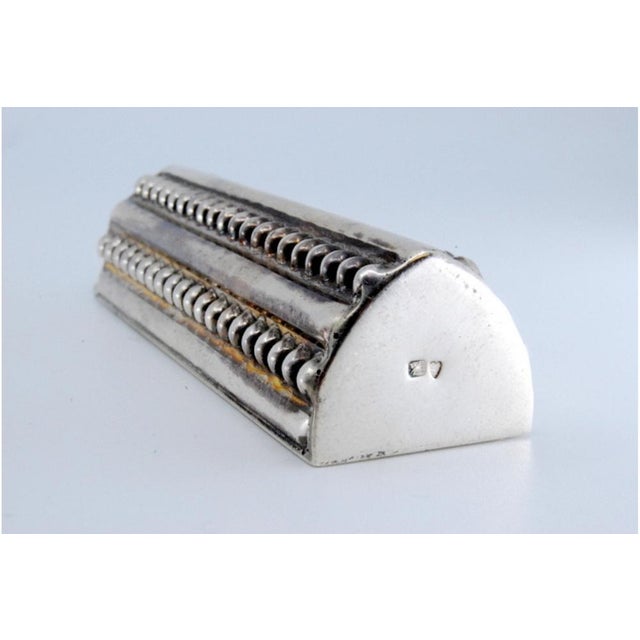 Silver Toothpick Holder in Pearlescent Silver For Sale - Image 8 of 11