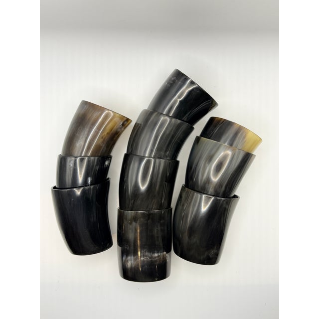 Contemporary 1990s Set of 10 Hand-Carved Natural Horn Napkin Rings – Organic Modern Tablescape For Sale - Image 3 of 5