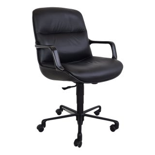 Leather Executive Chair by Charles Pollock for Comforto, 1970s For Sale