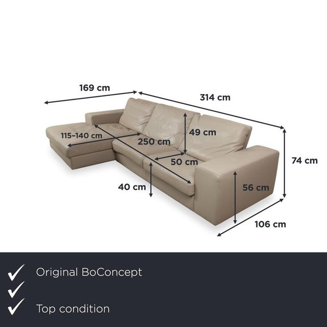 This BoConcept Cenova corner sofa is the epitome of Scandinavian coziness paired with a luxurious feel. In a soft beige-...