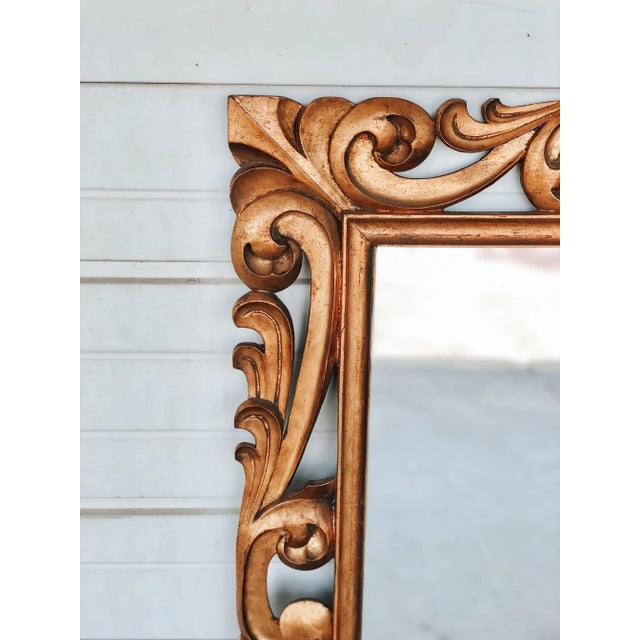 Italian Mid 20th Century Italian Florentine Gold Mirror For Sale - Image 3 of 5