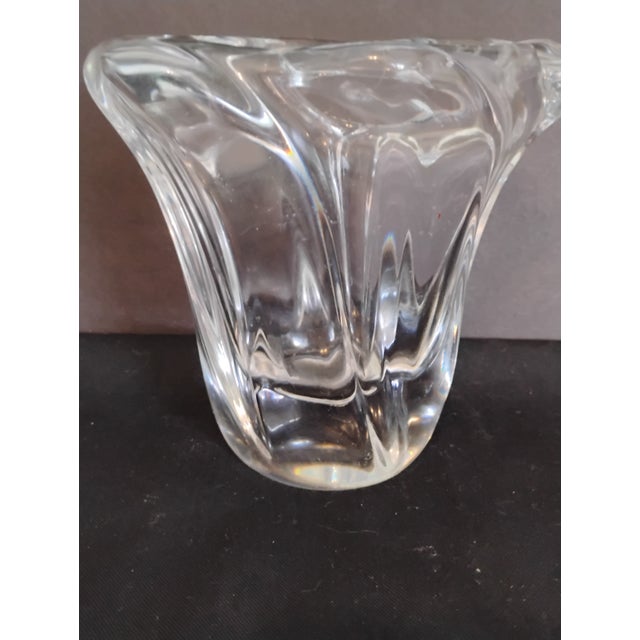 Modern 1950s Daum Crystal Free Form Vase, Signed For Sale - Image 3 of 7