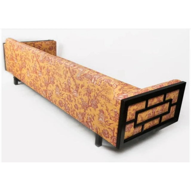 Mustard Chinoiserie Edward Wormley Dunbar Sofa For Sale - Image 8 of 12