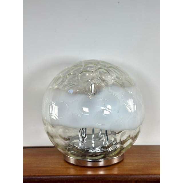 1970s Vintage Murano Glass Ball Lamp with Blown and Bubbled Surface, 1970s For Sale - Image 5 of 14