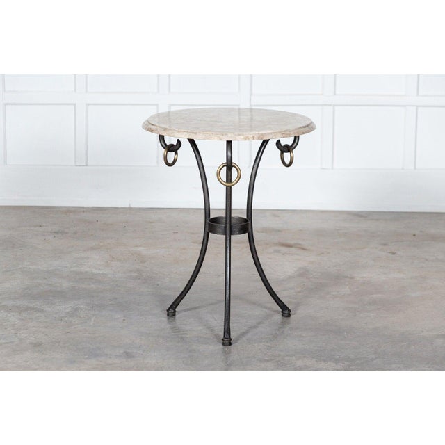 Mid-Century French Iron and Stone Table For Sale - Image 13 of 14