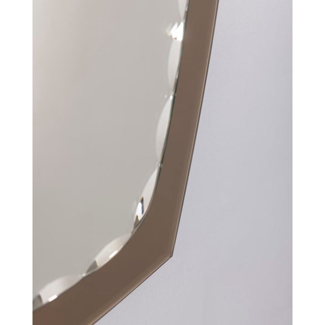 Mid-Century Modern Vintage Italian Smoked Glass Wall Mirror with Spotlights, 1960s For Sale - Image 3 of 10