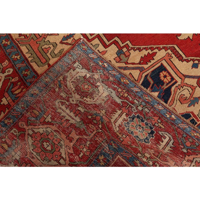 Antique Persian Heriz Rug For Sale - Image 10 of 10