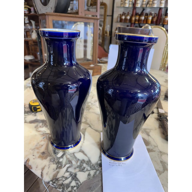 Ceramic Porcelain Vases from Sévres, Set of 2 For Sale - Image 7 of 7