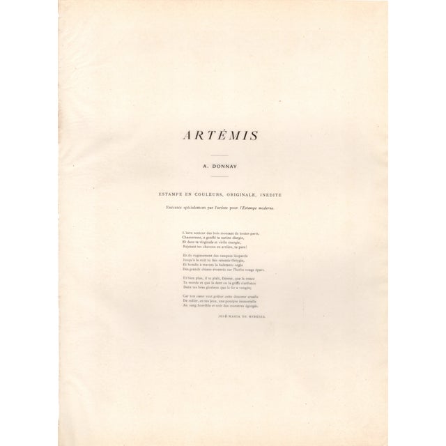 Paper Auguste Donnay, Artémis, 1898, Lithograph on Paper For Sale - Image 7 of 10