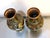 Green/Gold Singaporean Floral Cloisonne' Vases Set of Two For Sale - Image 4 of 5