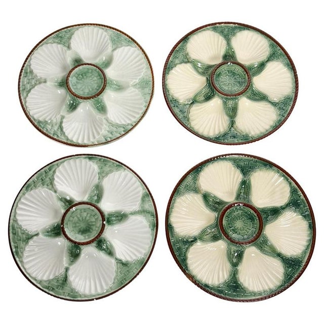 Majolica Oyster Plates, France, Set of 4 For Sale - Image 14 of 14