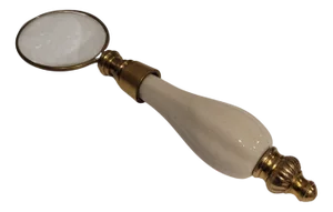 19th Century Ceramic and Gilt Bronze Magnifying Lens, England