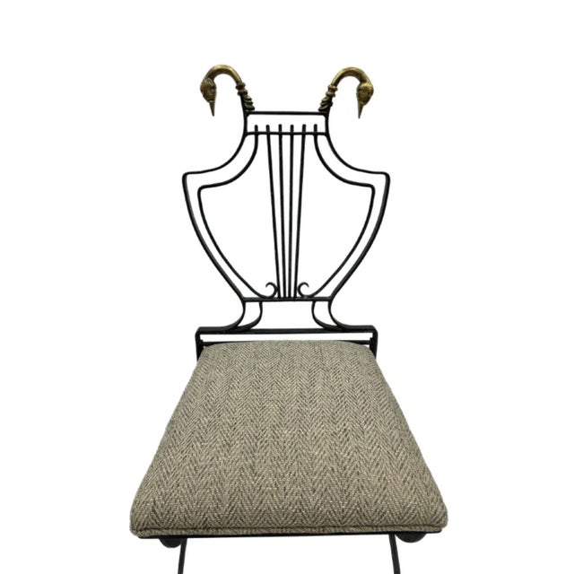 1930s Maison Jansen Lyre Back Pair of Chairs For Sale - Image 5 of 5