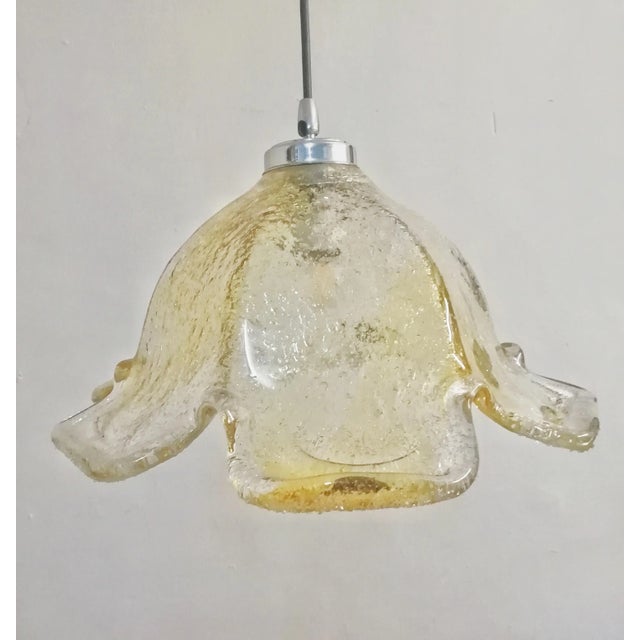 Boho Chic Vintage Danish Ceiling Lamp with Murano Glass Lampshade from OMI, 1980s For Sale - Image 3 of 13