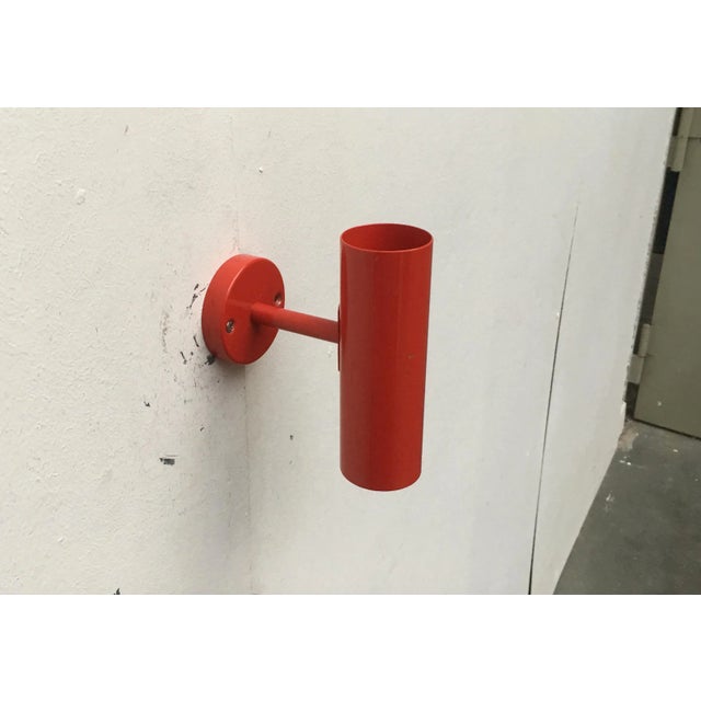 1960s Mid-Century Modern Minimalist Red Wall Lamps, Set of 2 For Sale - Image 5 of 18