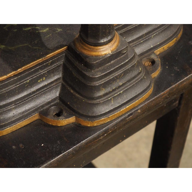 19th Century French Cast Iron Book Press on Wooden Stand For Sale In Dallas - Image 6 of 18