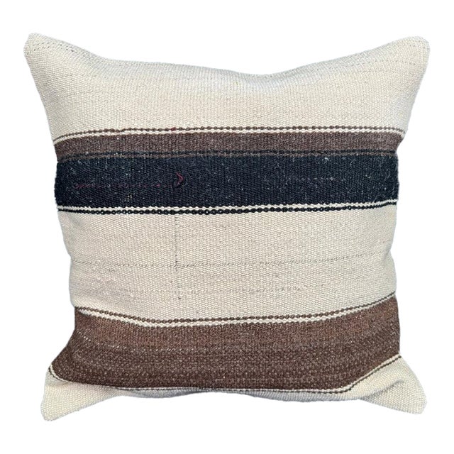 Turkish Hemp Pillow Cushion Natural Beige Brown Pillow Cushion Cover 20"x20" For Sale