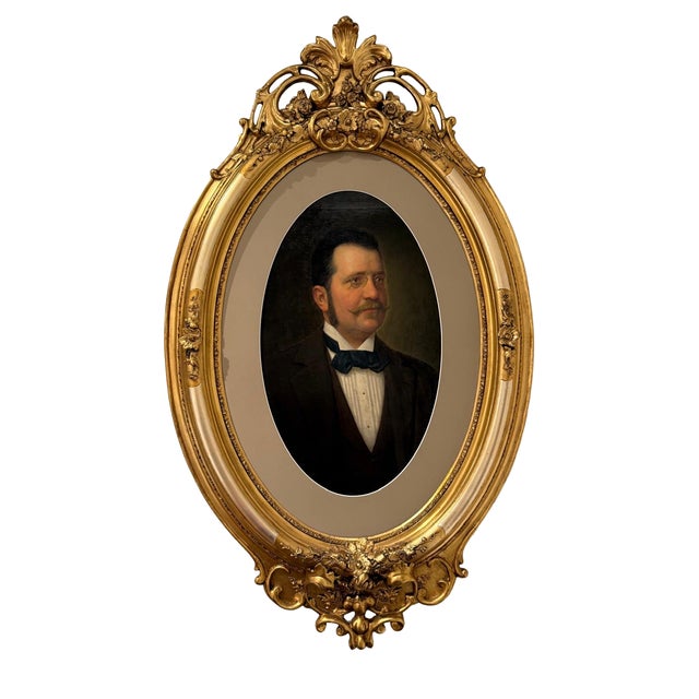 Black Austro-Hungarian Artist, Large Portrait of Gentleman, 1890, Oil on Canvas, Framed For Sale - Image 8 of 8