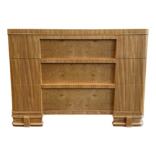 1930s Vintage Burled Wood Art Deco Dresser Credenza For Sale