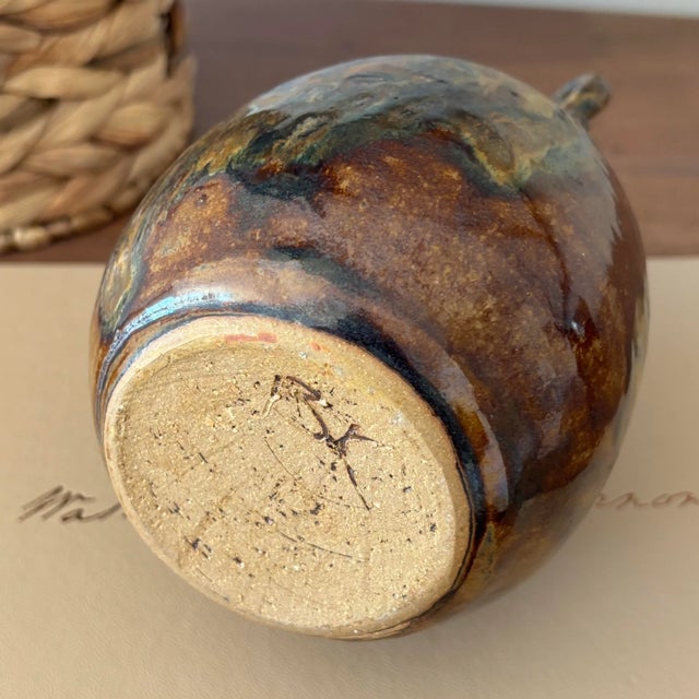 Ceramic 1980s Folk Art Pottery Carafe For Sale - Image 7 of 8