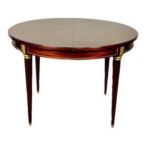 Louis XVI Style Bronze Mounted Center or Dining Table, Plum Pudding Veneer