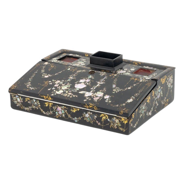 Victorian Mother-of-Pearl Inlaid Writing Box For Sale